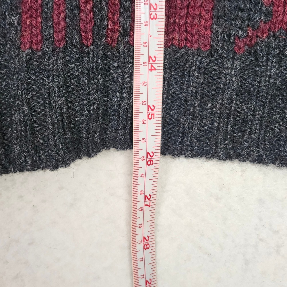 Vintage Woolrich 100% Wool Sweater Geometric Coogi Style Knit 80s Large - Picture 6 of 8